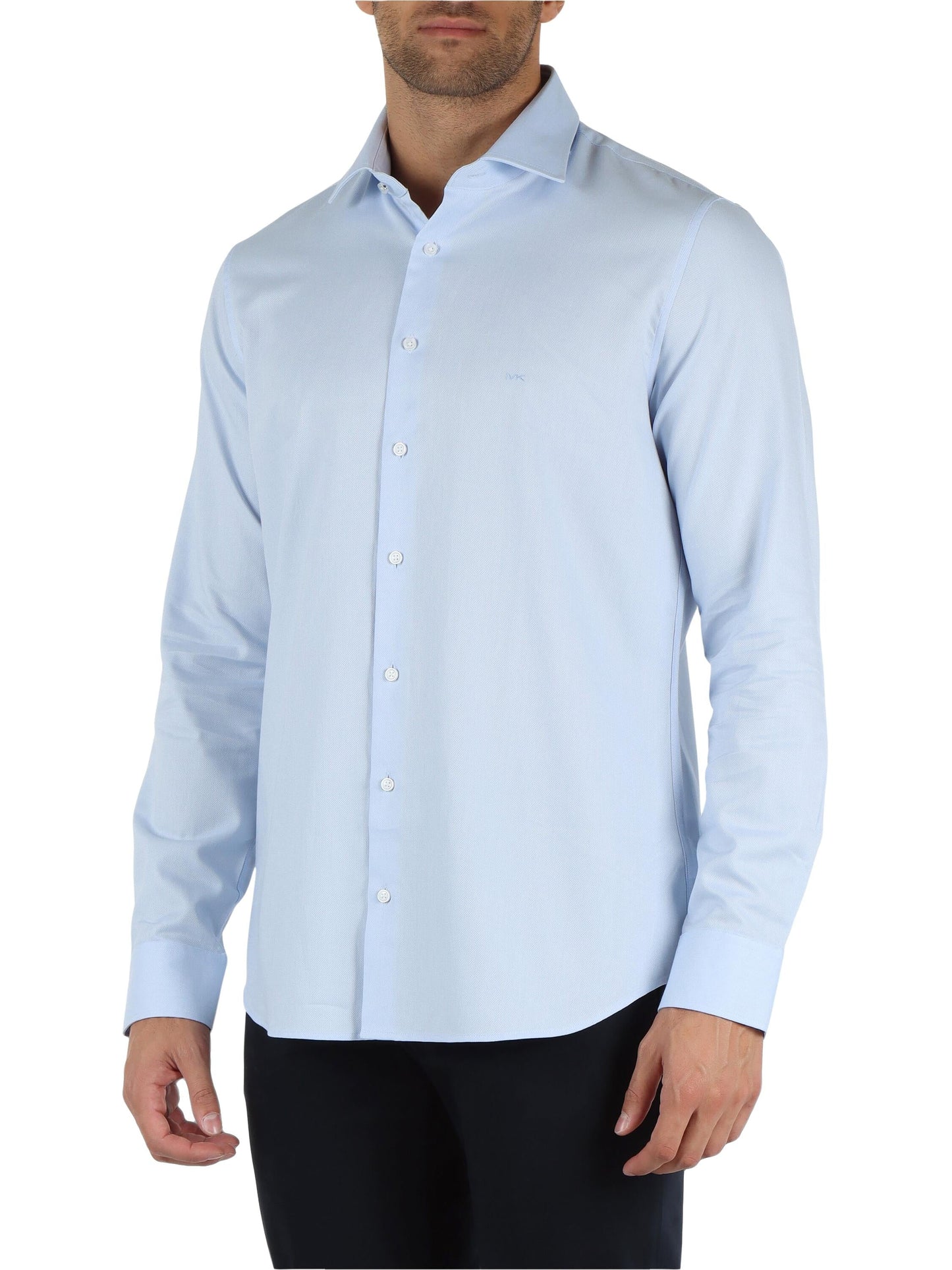 Michael Kors camicia Dobby slim fit in micro fantasia celeste