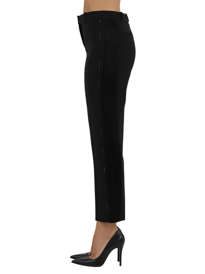 Elisabetta Franchi pantaloni slim con dettagli satin nero