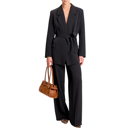 Vicolo giacca blazer con cintura nero