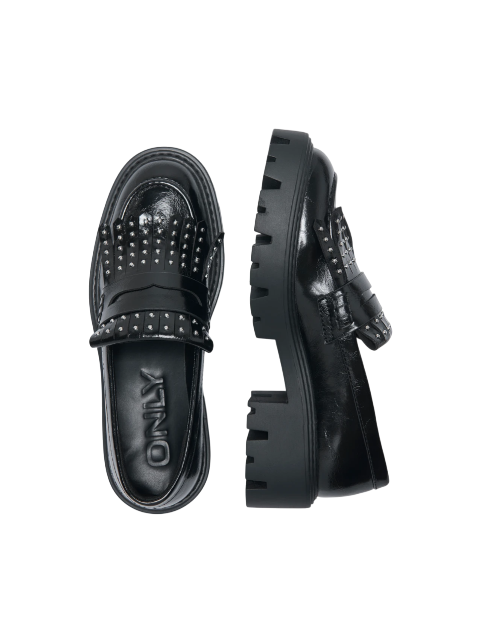 Only mocassini in ecopelle con borchie nero