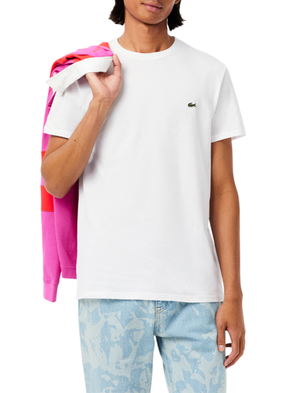 Lacoste T-shirt manica corta in cotone Pima bianco