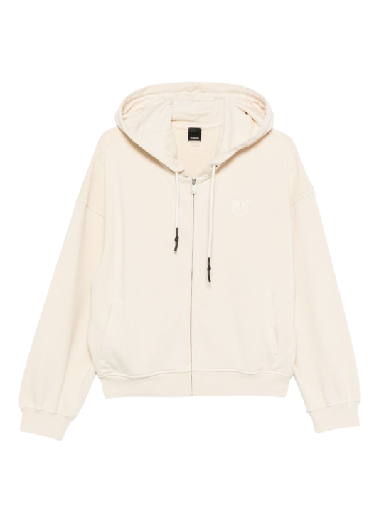 Pinko felpa Malizioso con cappuccio e zip beige