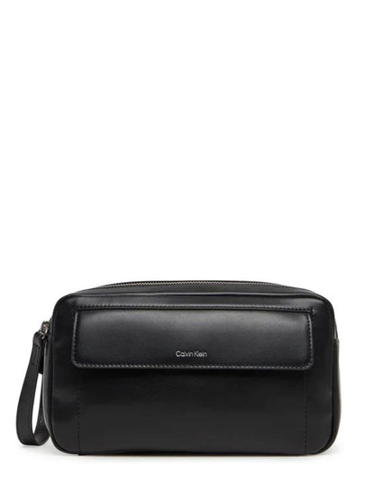 Calvin Klein pochette in ecopelle con zip nero