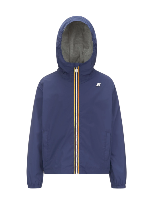 K-Way giubbino leggero antivento Jack con cappuccio blu