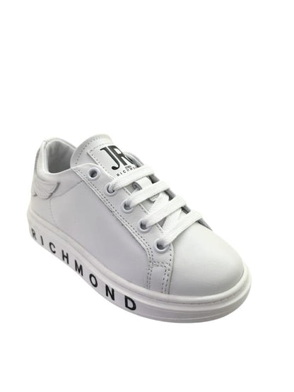 John Richmond sneakers in pelle con stampa logo bianco