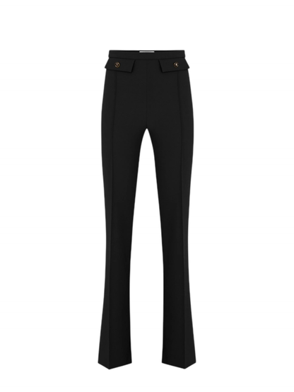 Elisabetta Franchi pantaloni a zampa in crepe nero