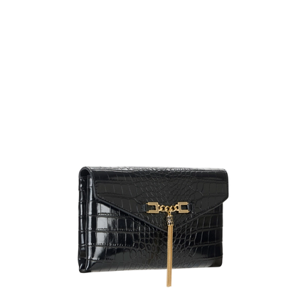 Elisabetta Franchi pochette in ecopelle coccodrillo nero