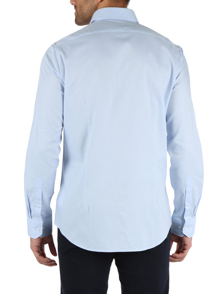 Michael Kors camicia Dobby slim fit in micro fantasia celeste