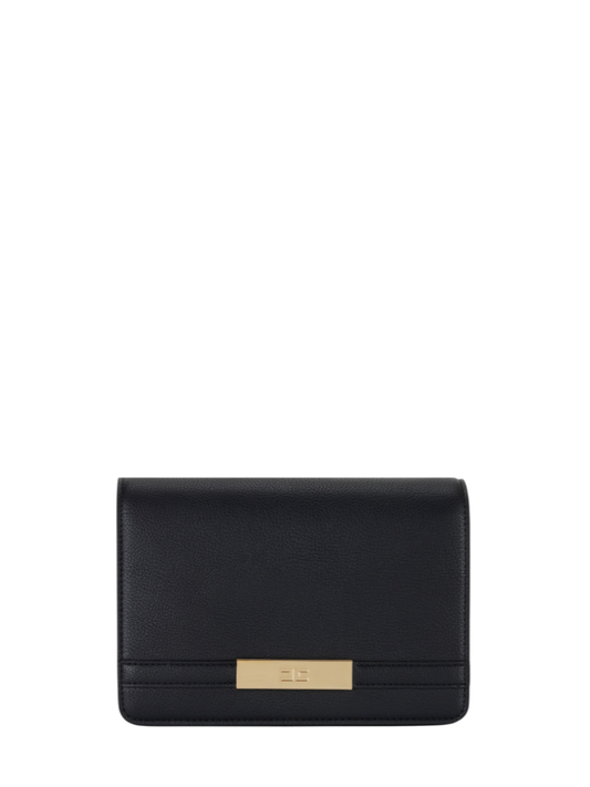 Elisabetta Franchi borsa a tracolla in ecopelle martellata nero