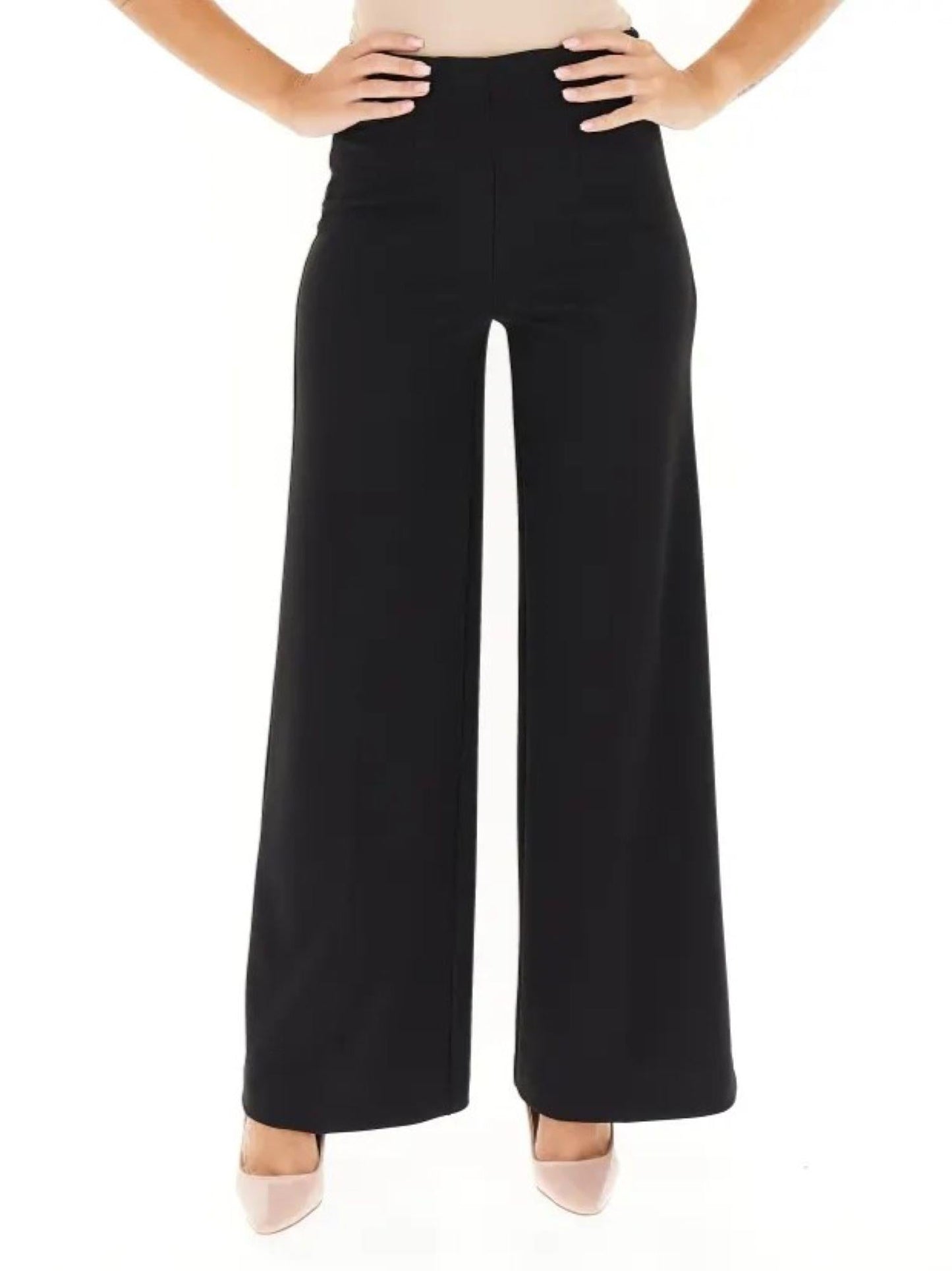 Vicolo pantaloni palazzo in crepe nero