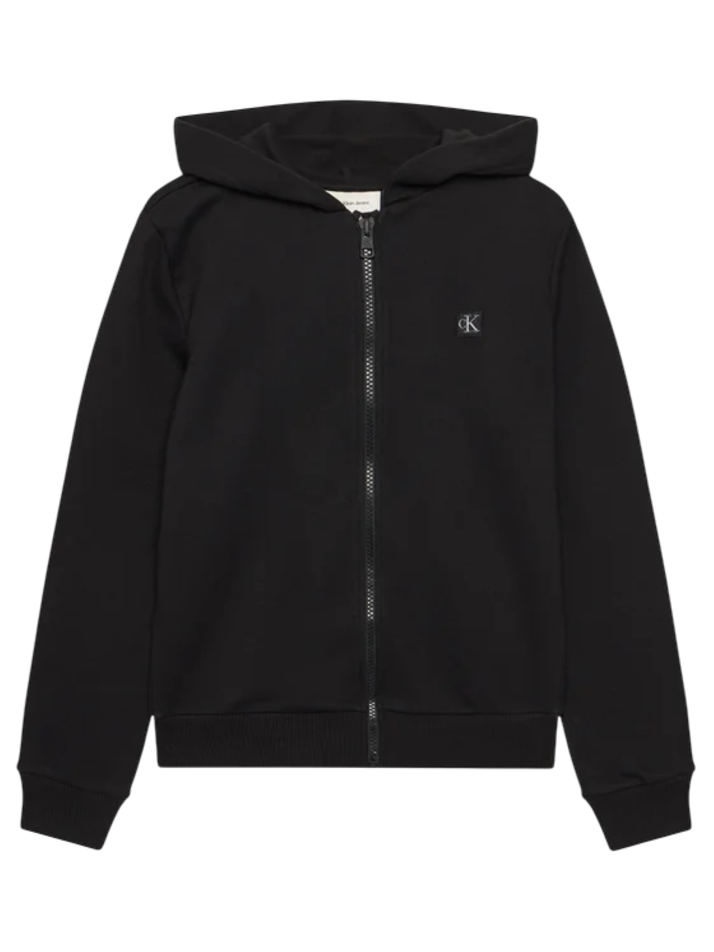 Calvin Klein Jeans felpa con cappuccio e zip unisex nero