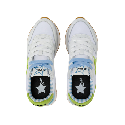 Sun68 sneakers Big Stargirl Spongee Logo bianco verde lime