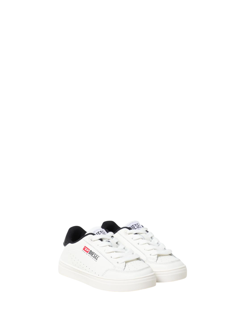 Diesel sneakers con logo iconico in pelle bianco