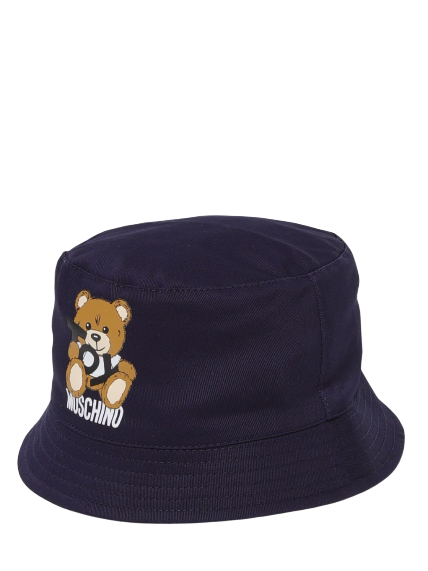 Moschino cappello alla pescatora con stampa orsetto Toy blu