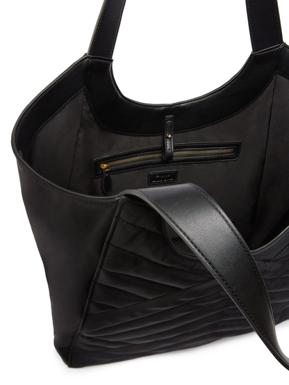 Pinko borsa Tote bag trapuntata in nylon riciclato nero