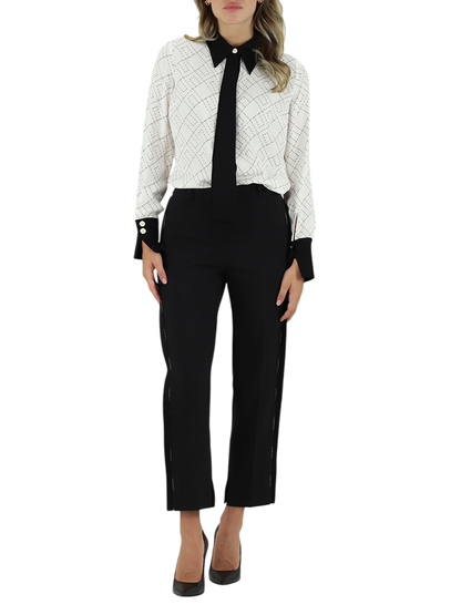 Elisabetta Franchi pantaloni slim con dettagli satin nero