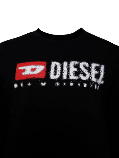 Diesel T-shirt manica lunga Tdrops nero