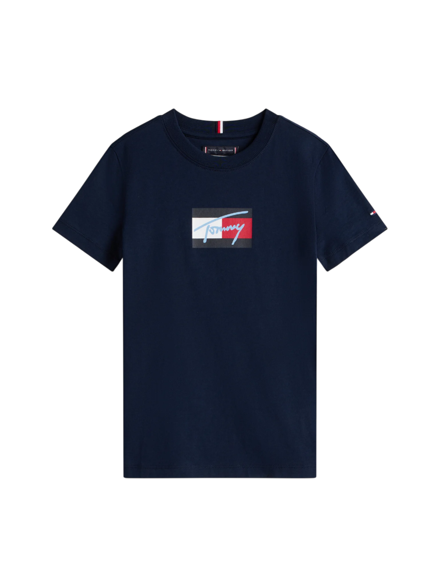 Tommy Hilfiger T-shirt manica corta con bandierina iconica blu