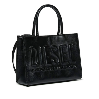 Diesel borsa in ecopelle con logo nero