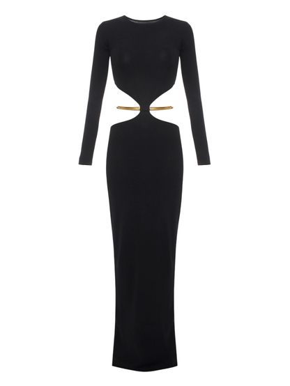 Elisabetta Franchi abito Red Carpet con cut out nero