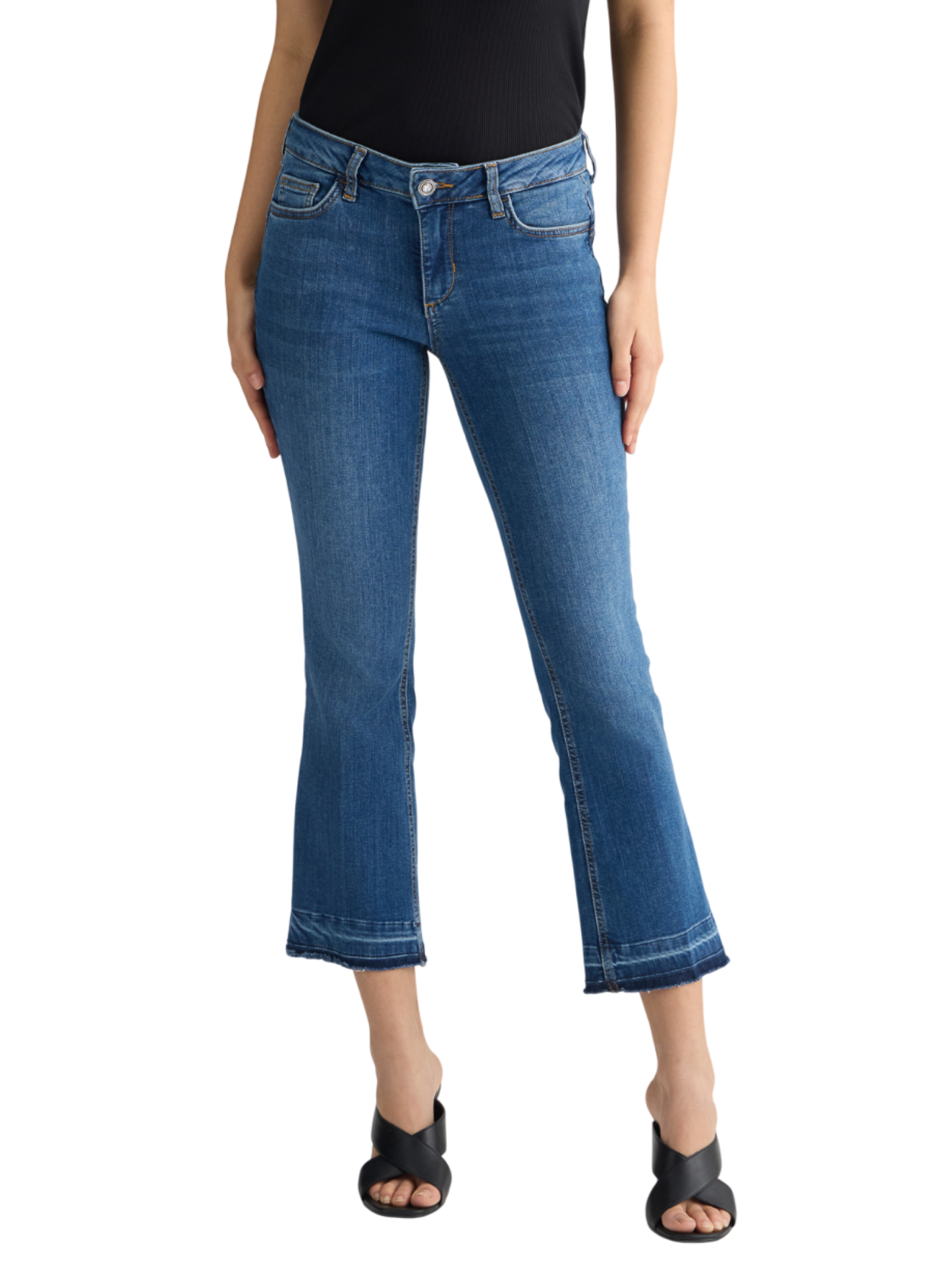 Liu Jo jeans flare crop in denim stretch lavaggio blu