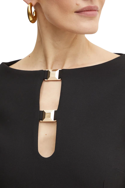 Simona Corsellini abito midi con cut out nero
