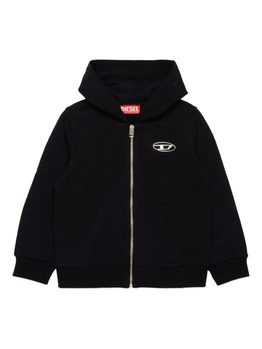 Diesel felpa con zip e cappuccio Smacis nero