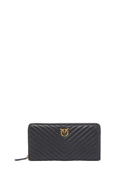Pinko portafogli Ryder in pelle trapuntata chevron nero