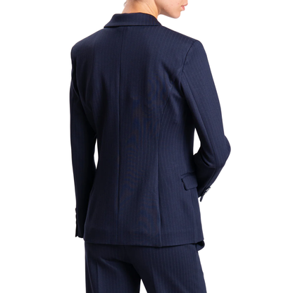 Vicolo giacca monopetto in fantasia gessata blu