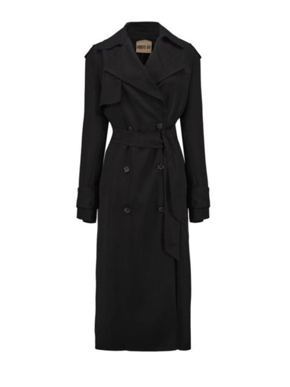 Aniye By trench doppiopetto lungo con cintura nero