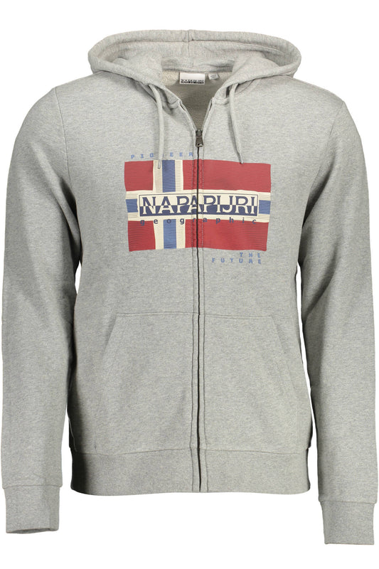 Napapijri Felpa Con Zip Uomo Grigio - mem39